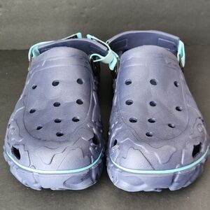Navy Blue Clogs Sandals with Light Aqua Trim Size 47 US 13-14